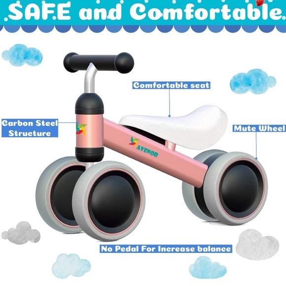 Avenor l Pink and White l Baby Balance Bike - Picture 2 of 6